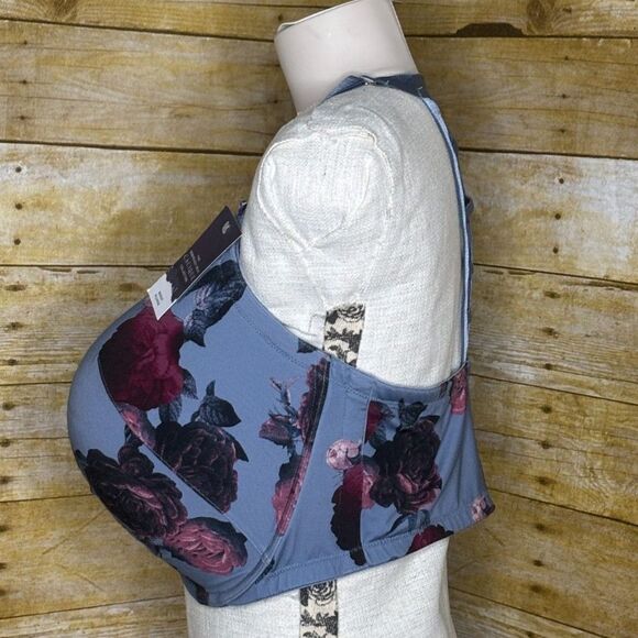 CACIQUE THE SERIOUSLY SEXY COLLECTION FLORAL PRINT BOOST PLUNGE SZ. 42H - Picture 2 of 7